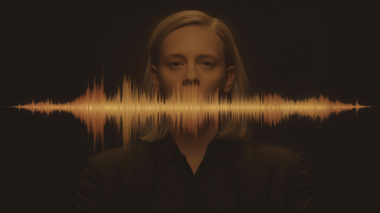 Audio waveform visualization representing a distinctive voice signature